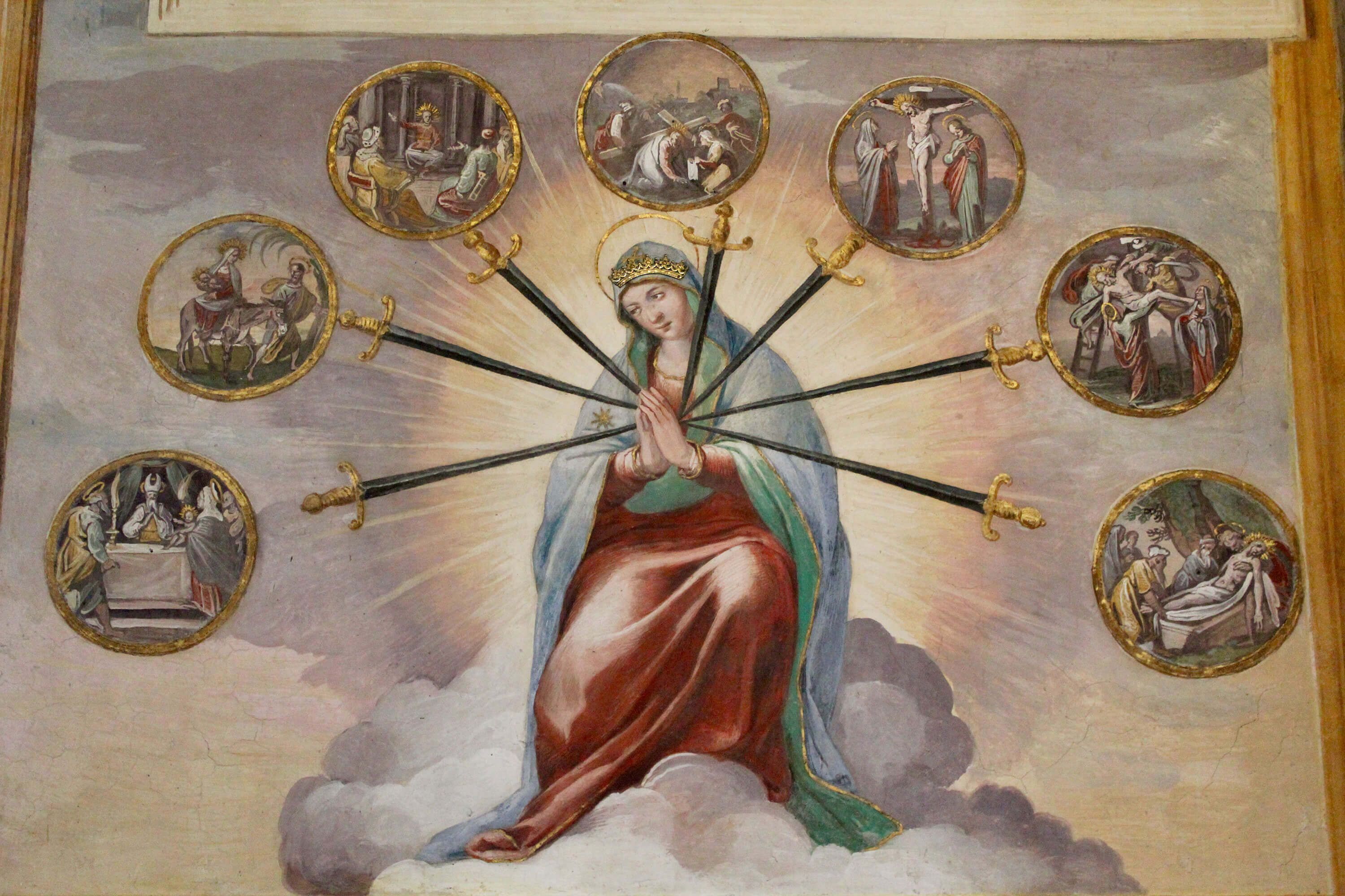 Fresko der Hl. Gottesmutter Maria in der Kirche